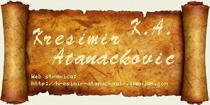 Krešimir Atanacković vizit kartica